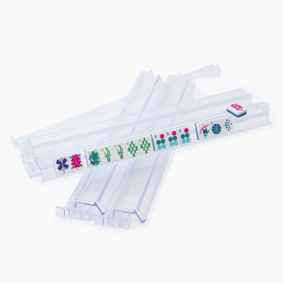 Clear Mahjong Tile Racks with Pushers - Picture 2 of 2